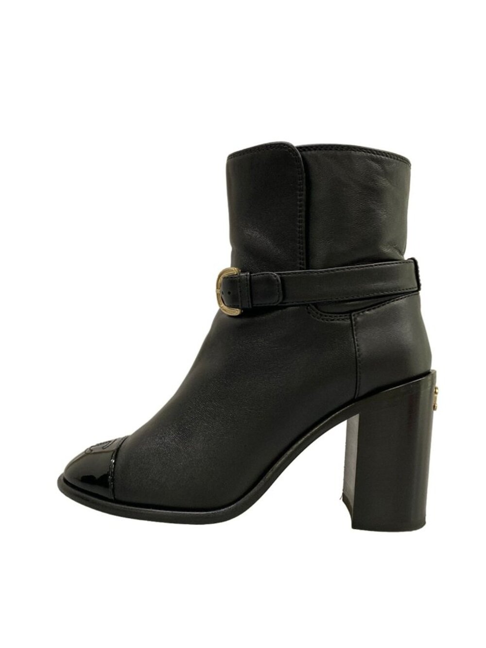 Chanel Short Boots C Black CC Logo Leather